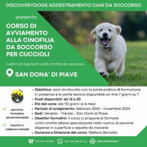 Corso di Avviamento al soccorso per cuccioli a San Donà di Piave